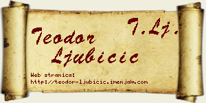 Teodor Ljubičić vizit kartica